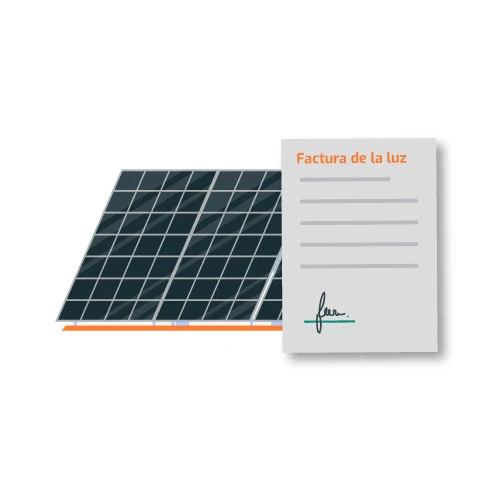 Factura de la luz con placas solares